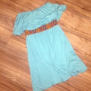 Strapless Turquoise Knit Dress/Tunic